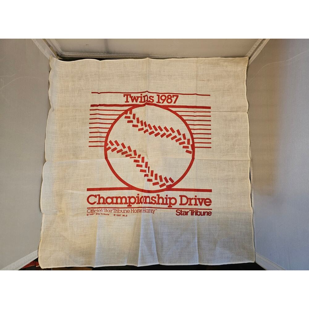 Vintage 1987 Minnesota Twins World Series Homer Hanky - Championship Drive
